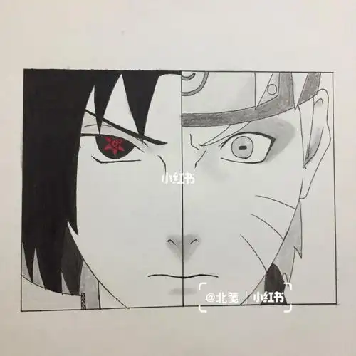 火影忍者手绘鸣佐过程图