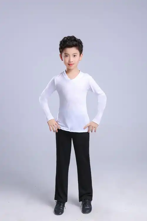 泰瑞格 男童拉丁舞练功服男孩中国舞形体服儿童舞蹈套装少儿长袖 短袖