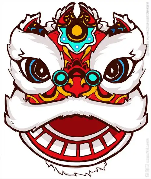 中国风国潮醒狮插画