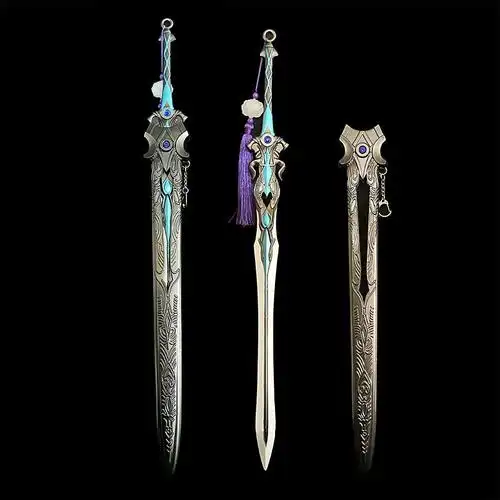 斗罗大陆武器60公分七杀剑修罗剑合金未开刃动漫迷收藏金属剑