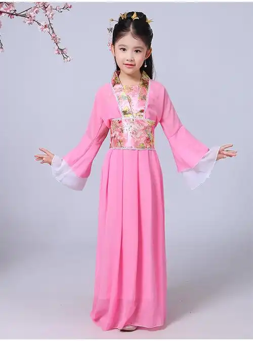 古装古代仙女装合唱女儿童小女孩公主舞蹈汉服裙中国风表演出服装