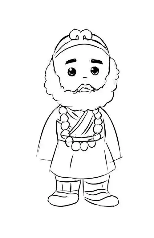 西游记沙和尚沙僧简笔画画画步骤详解宝宝涂色简单易学沙僧人设沙和尚