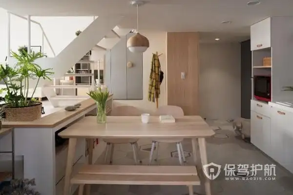 层高4米房屋设计的效果图——餐厅上图是餐厨区装修效果图.