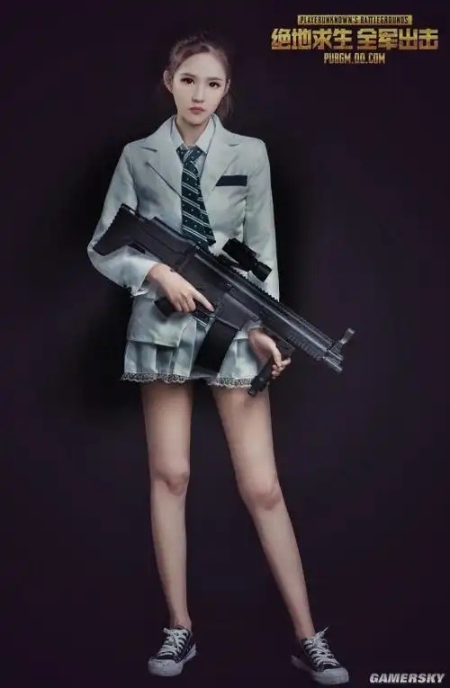 绝地求生全军出击美女主播学生服cos美图欣赏