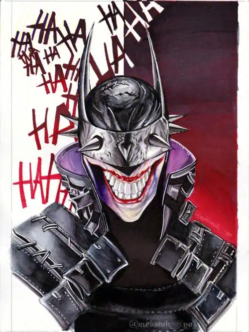 手绘水彩狂笑之蝠