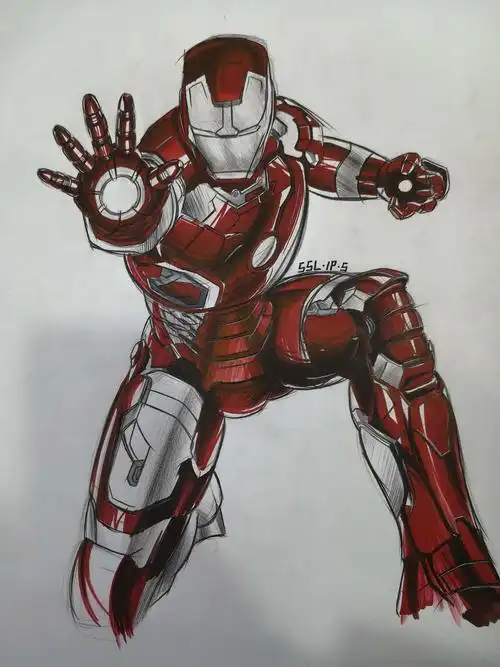 手绘钢铁侠|插画|创作习作|ssl_titi_原创作品-站酷zcool