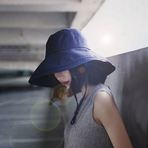 欧凡迪网红日系遮脸夏天大檐渔夫帽子女春秋韩版百搭夏遮阳潮时尚防晒