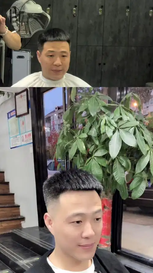 男士栗子头,渐变发型,精神干净利索