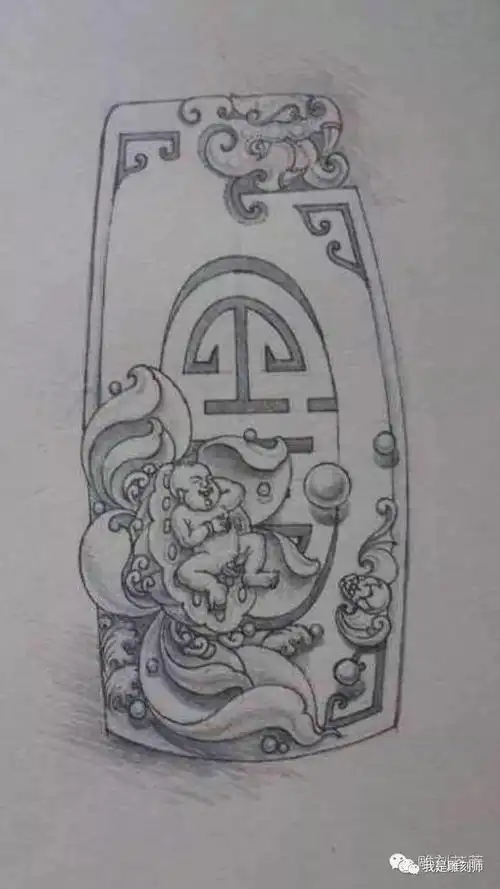 玉雕师珍藏的仿古设计图搞!太美了