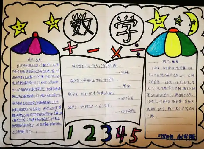 智慧数学报 伴我成长乐 ——延安枣园小学三年级数学手抄报比赛