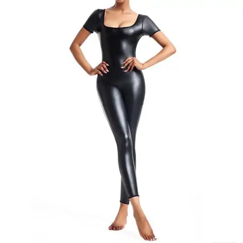 短袖连体塑身皮衣提臂收腹长裤款连体瑜伽服健身塑腰塑形束腹束身