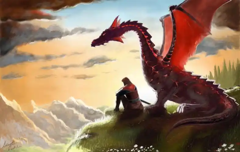 另一幅手绘---龙骑士,现在看来有不少问题.