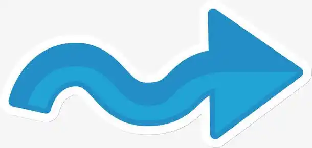 蓝色向右波浪箭头