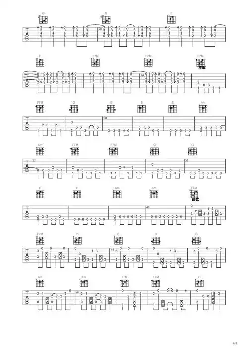 爱人错过吉他谱-指弹谱-c调-虫虫吉他