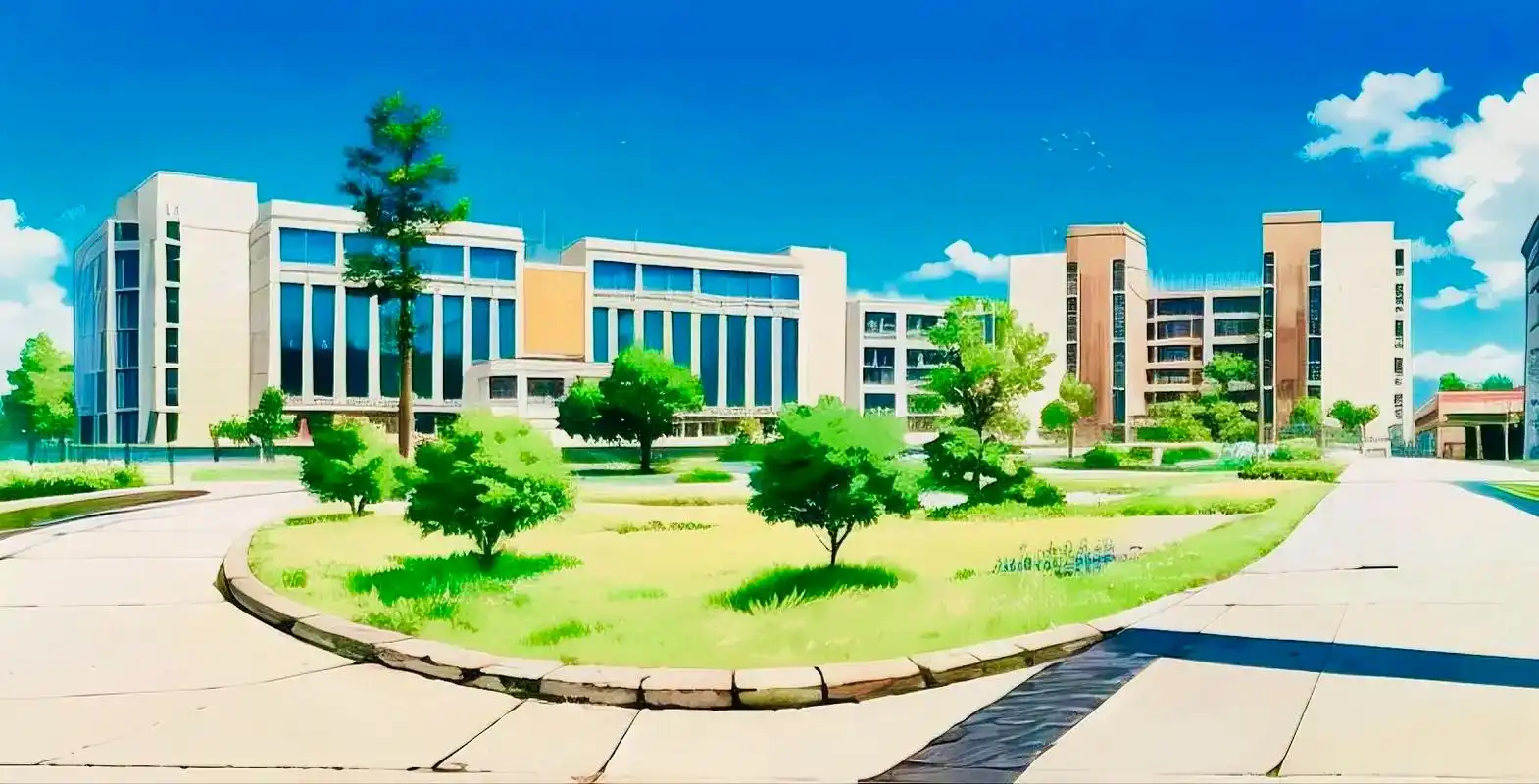 走进漫画中的校园!宫崎骏画笔下的射洪绿然学校!#学校风景 # - 抖音