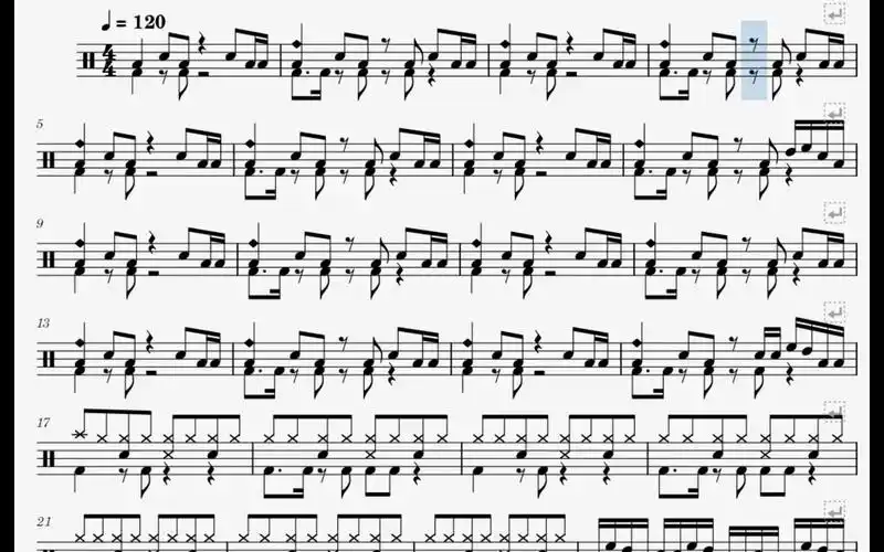 架子鼓hawknelsonsoldout即兴版动态鼓谱完整版