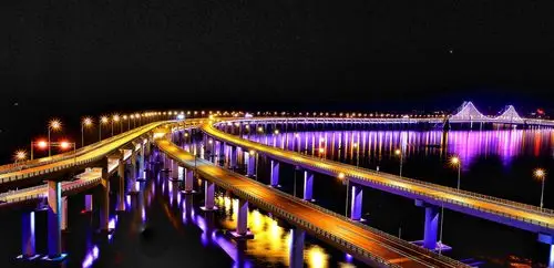 星海湾大桥夜景