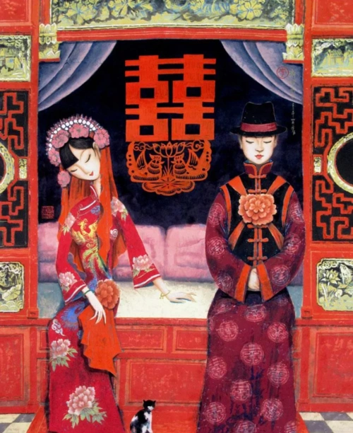 李守白海派重彩《新婚燕尔》2011