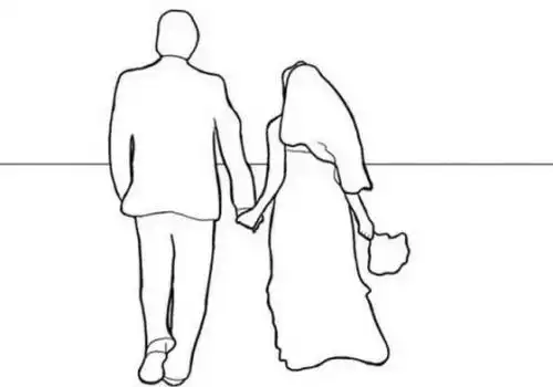 婚礼照片背影简笔画