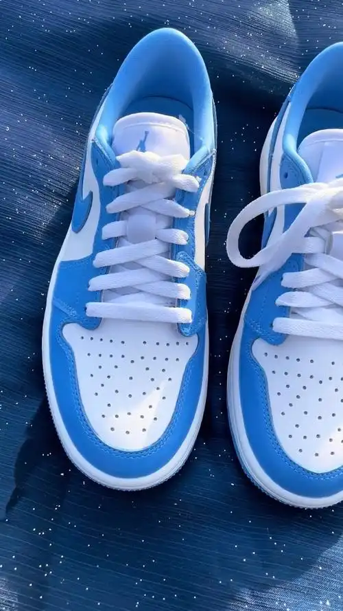 aj1lowgolfunc复古运动休闲鞋白蓝北卡蓝开箱分享