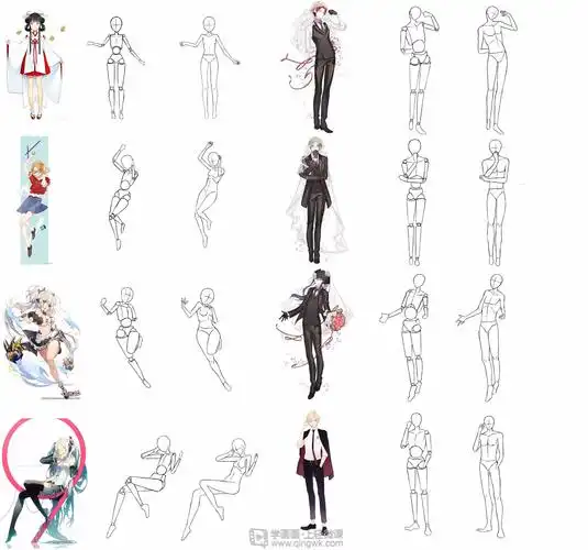 作业:动漫人体绘画学习之日式漫画人体比例画法与训练 - rh-11-156