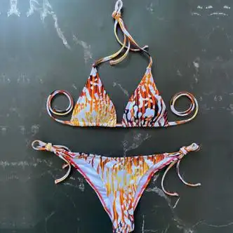 2021欧美比基尼泳衣女性感三点式大胸小胸有大码温泉比坚尼 8号色 xl