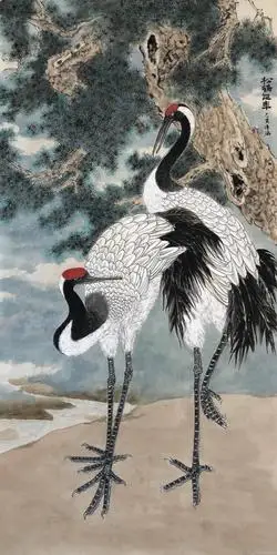 廖清涵《松鹤延年》