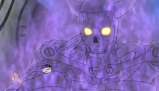 但却是不完整的形态,通常是须佐能乎的骨架子保护着施术者