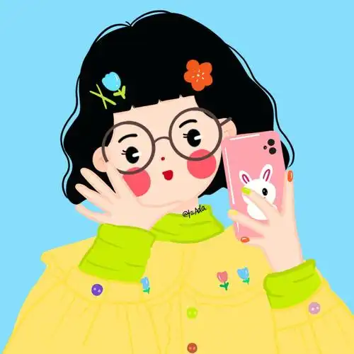 插画头像短发自拍可爱女生