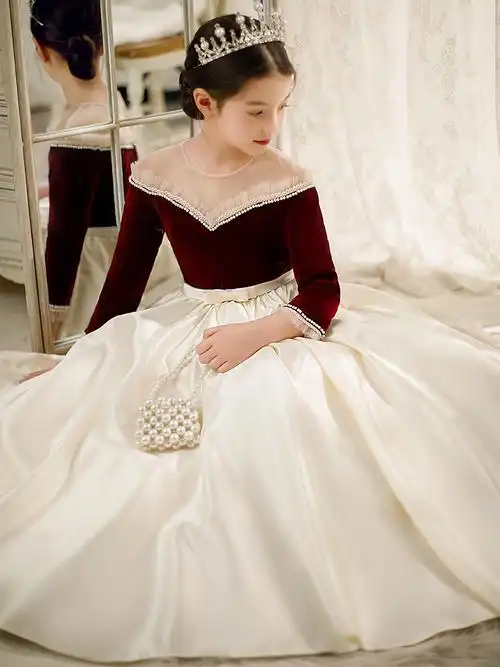 红色公主裙礼服裙图片