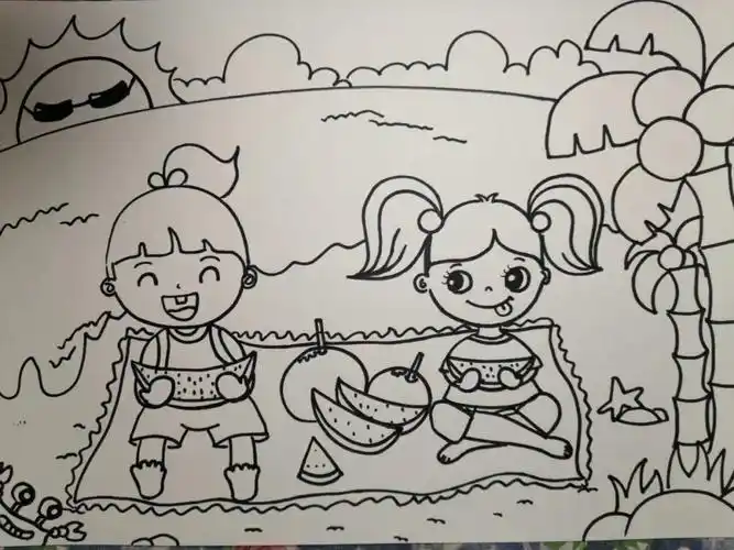 儿童画炎炎夏季
