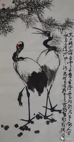 微信技法自成体系写鹤内在之美著名画家赵庆元画鹤二