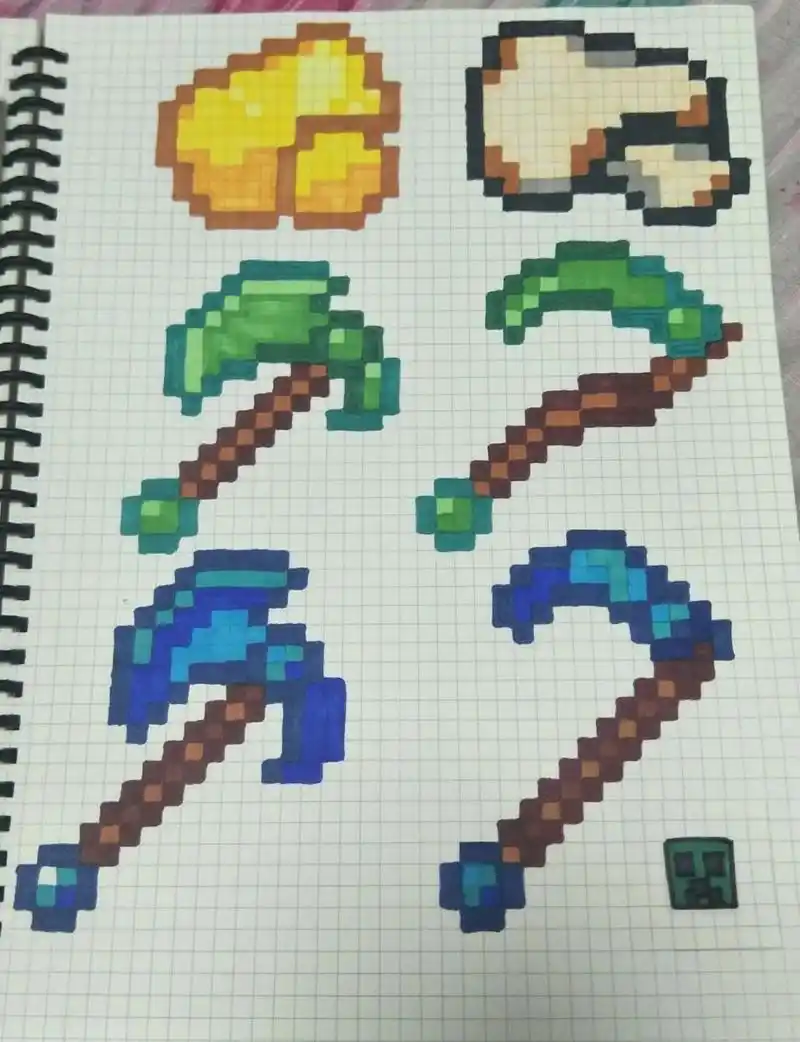 我的世界模组武器像素画(附原图) 喜欢这个系列的多点点赞,我会考虑出