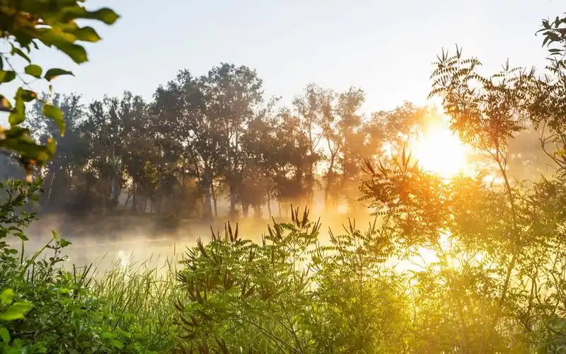 精选湖面早晨日出美景图片高清电脑壁纸高清大图预览1920x1080_风景