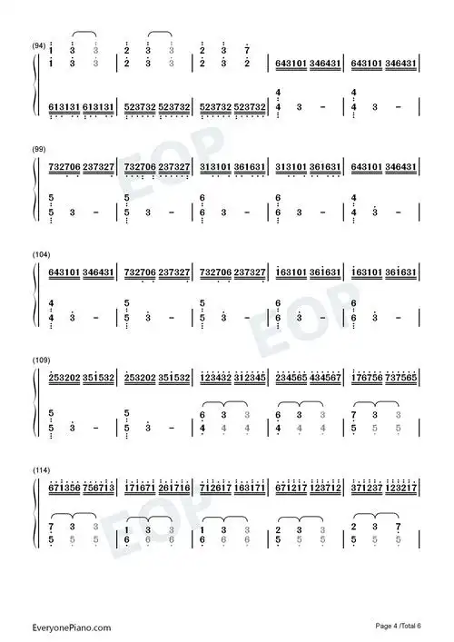 day one-星际穿越ost双手简谱预览4