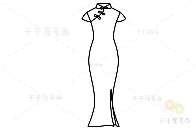 漂亮的旗袍简笔画