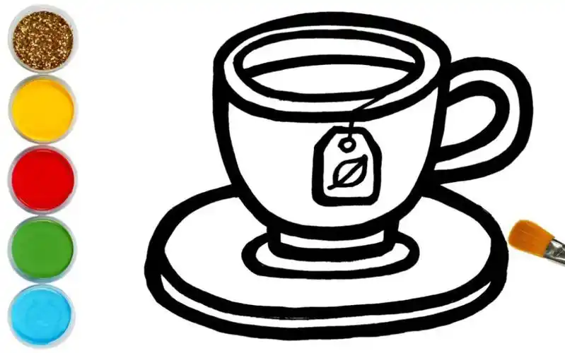 趣味简笔画,绘制创意水杯并着色,配上闪光粉太漂亮了!