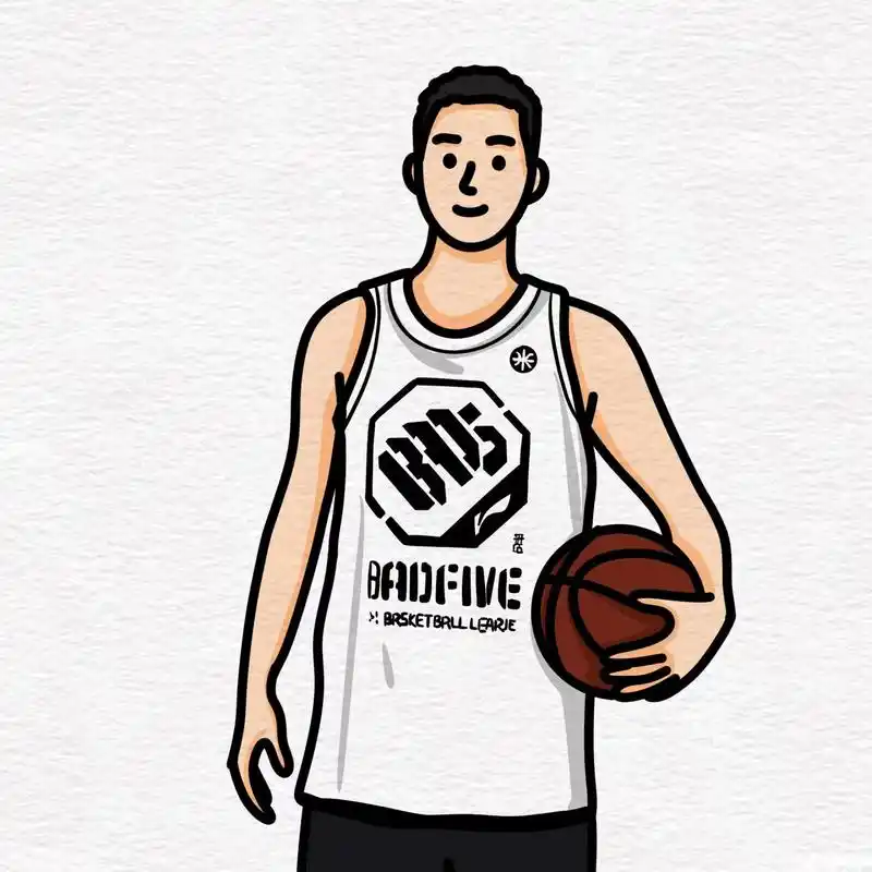 篮球手绘头像定制卡通简笔画微信约稿设计