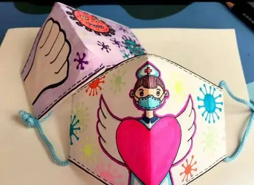 单县人民路小学五年级美术课《创意口罩》优秀作业展