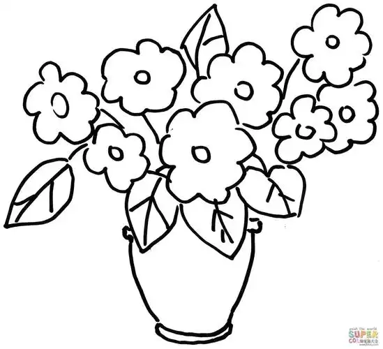 简笔画花瓶里的紫罗兰_花朵简笔画-简笔画大全
