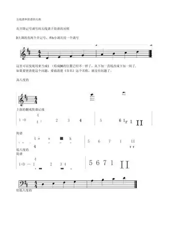 五线谱和简谱的互换