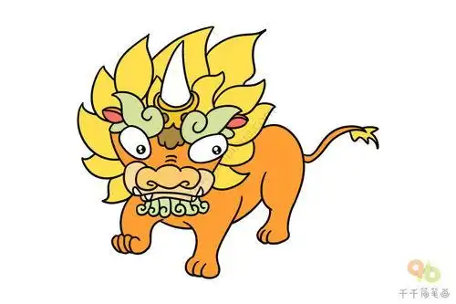 你画年兽简笔画步骤教程年兽的来历q版年兽简笔画年兽过年素材图片免