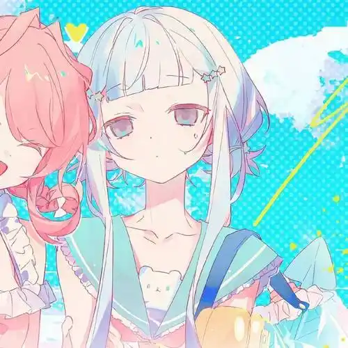 超绝超美的粉蓝色系动漫闺蜜头像_wi-fi_图片_网络