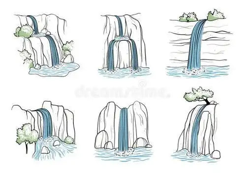 瀑布瀑布怎么画简笔画