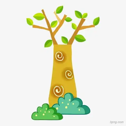 卡通可爱小树png素材透明免抠图片-节日元素