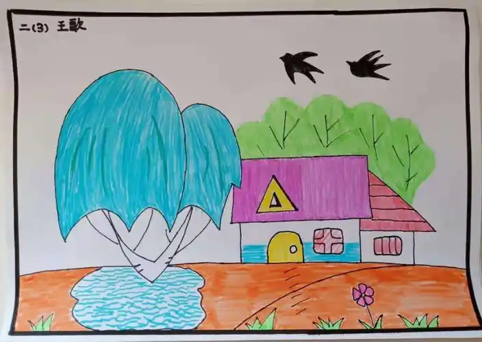 【莒县四小乐真教育】二年级三班—启航中队—《找春天》绘画作品展