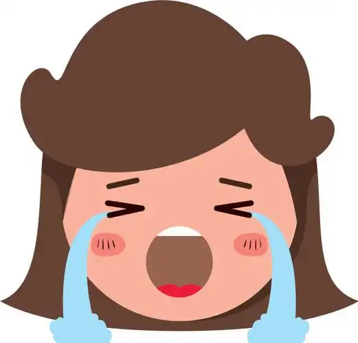 设计大眼睛小脑袋表情符号可爱的颜色逼真的阴影哭泣的婴儿像素艺术