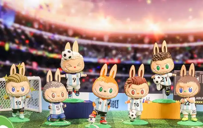 正版泡泡玛特拉布布labubu阿根廷国家队系列盲盒2020网红新款摆件