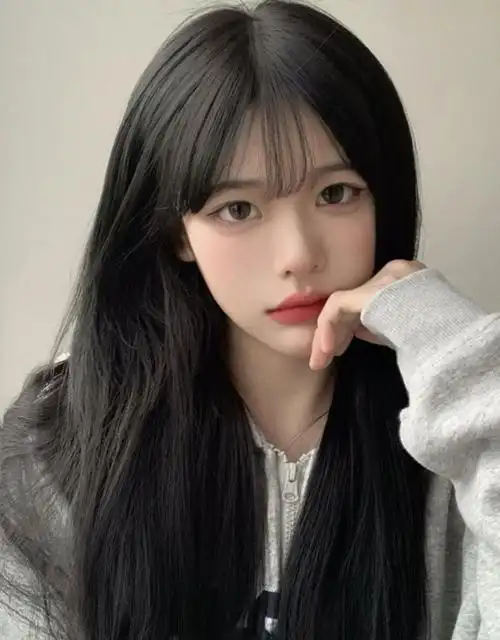 假发女长发全头套自然仿真长直发气质修脸网红空气刘海黑色假发套的的