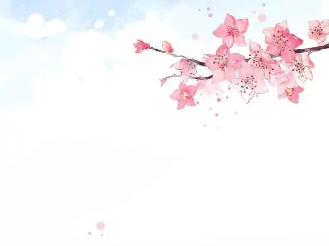 淡雅彩绘花卉ppt背景图片